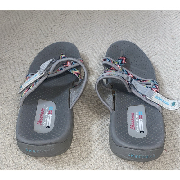 Skechers Gray Zig Swag Woman's Size 11 Sandals - Picture 4 of 8